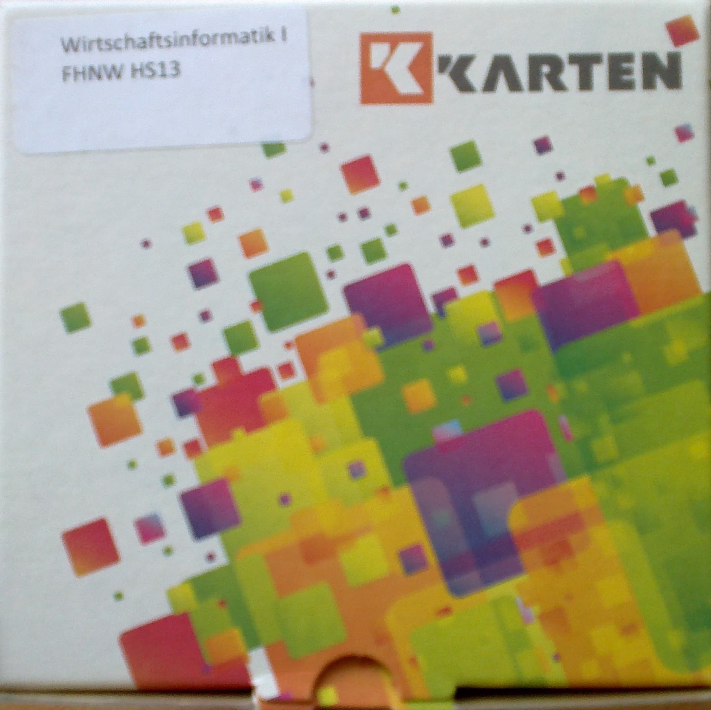 KKARTEN "WIRTSCHAFTSINFORMATIK I, FHNW" NUR CHF 10.-